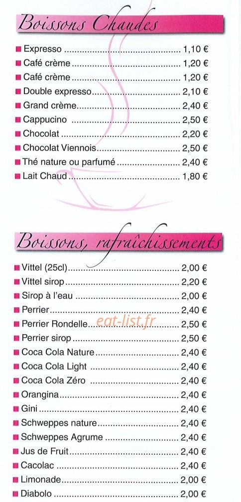 Seven Café — carte page 2