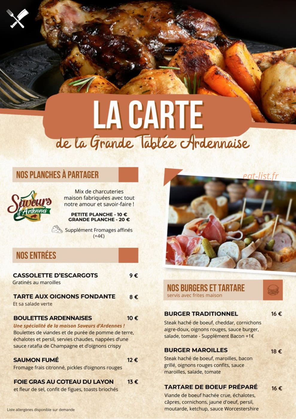 La Grande Tablée Ardennaise — carte page 1