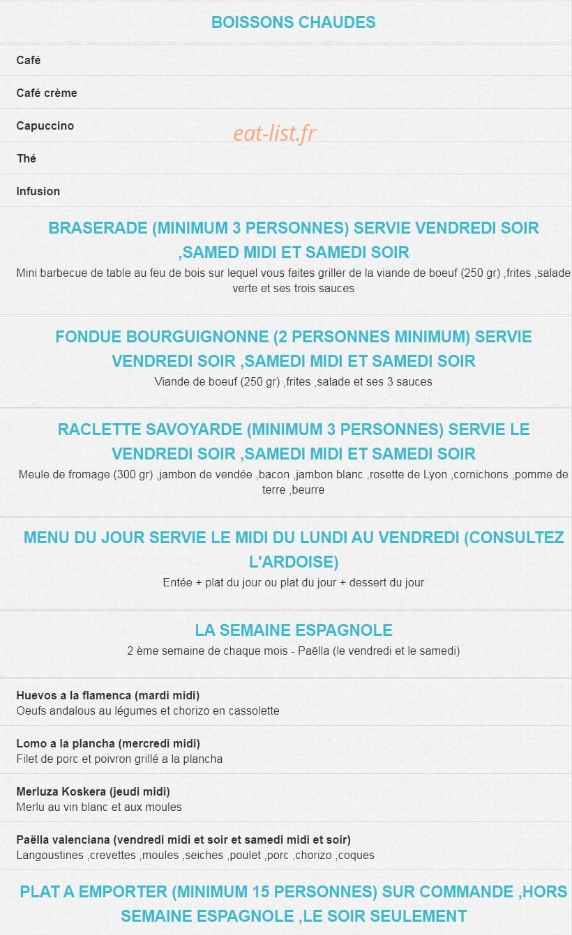 La Fringale — carte page 4