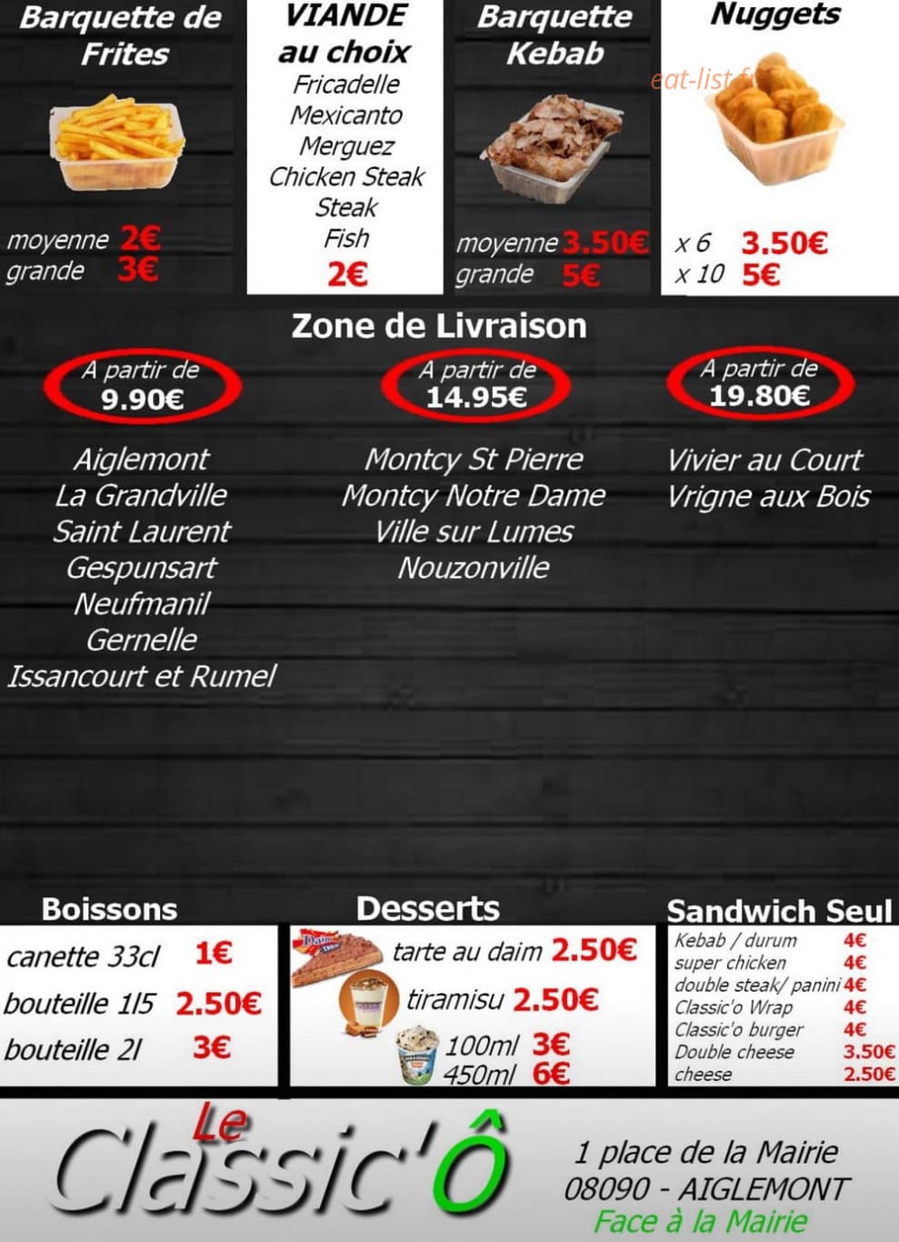 Le Classic'Ô — carte page 3