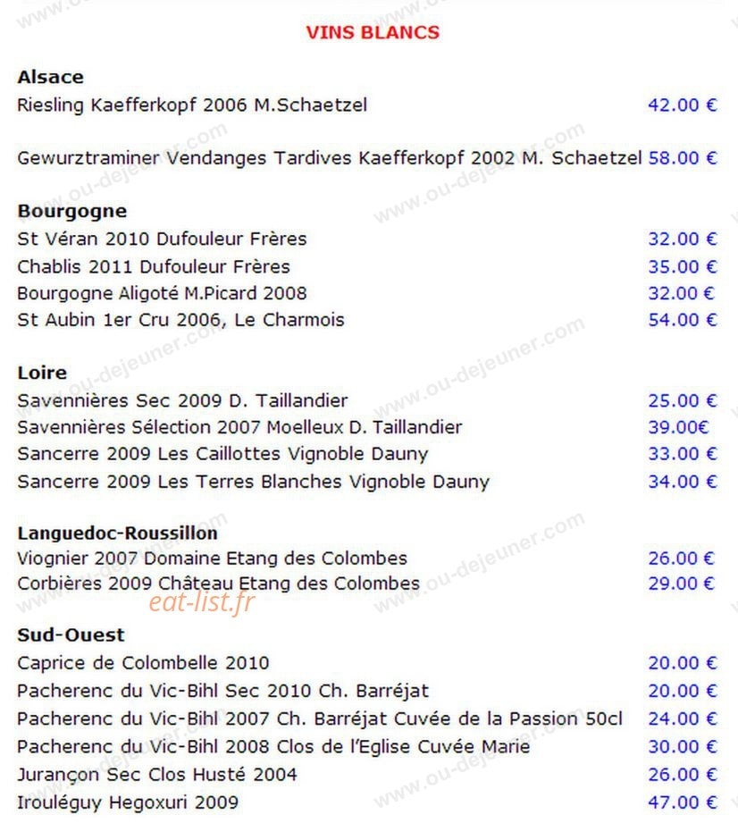 L'Auberge du Laminak — carte page 3