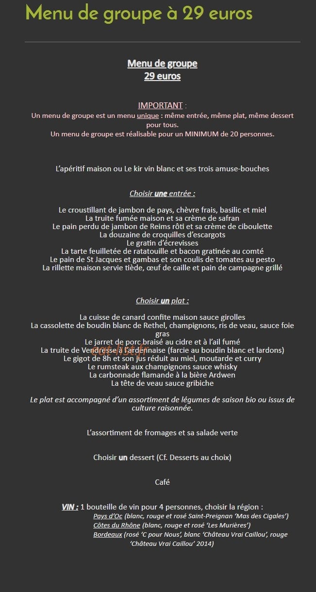 La Ferme de Mery — carte page 3