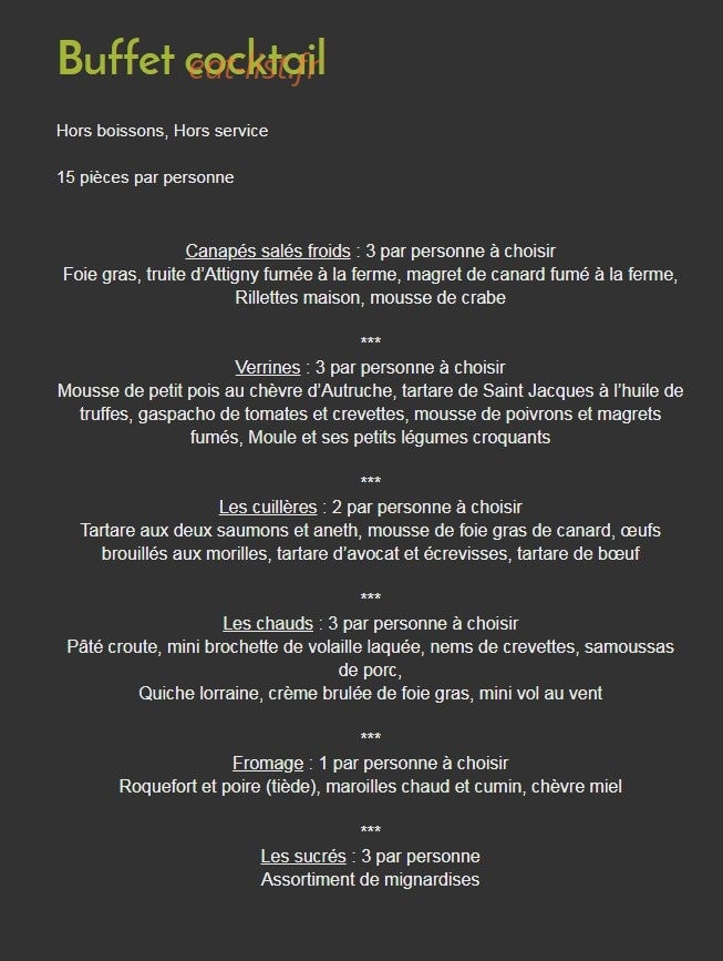La Ferme de Mery — carte page 10