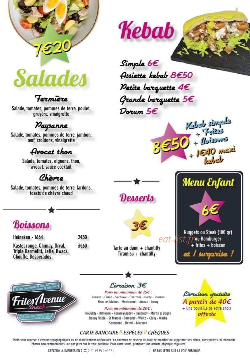 Frites Avenue — carte page 4