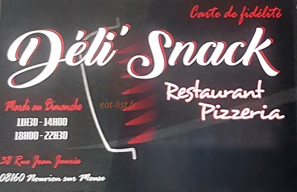 Deli'snack — carte page 1