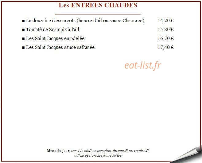Hostellerie de la Vallée — carte page 2