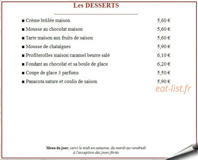 Hostellerie de la Vallée — carte page 4