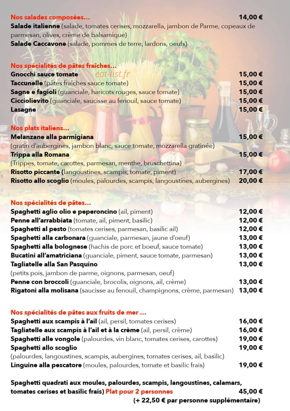 Restaurant l’aulnet — carte page 2