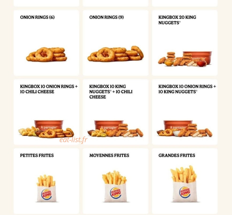 Burger King — carte page 11