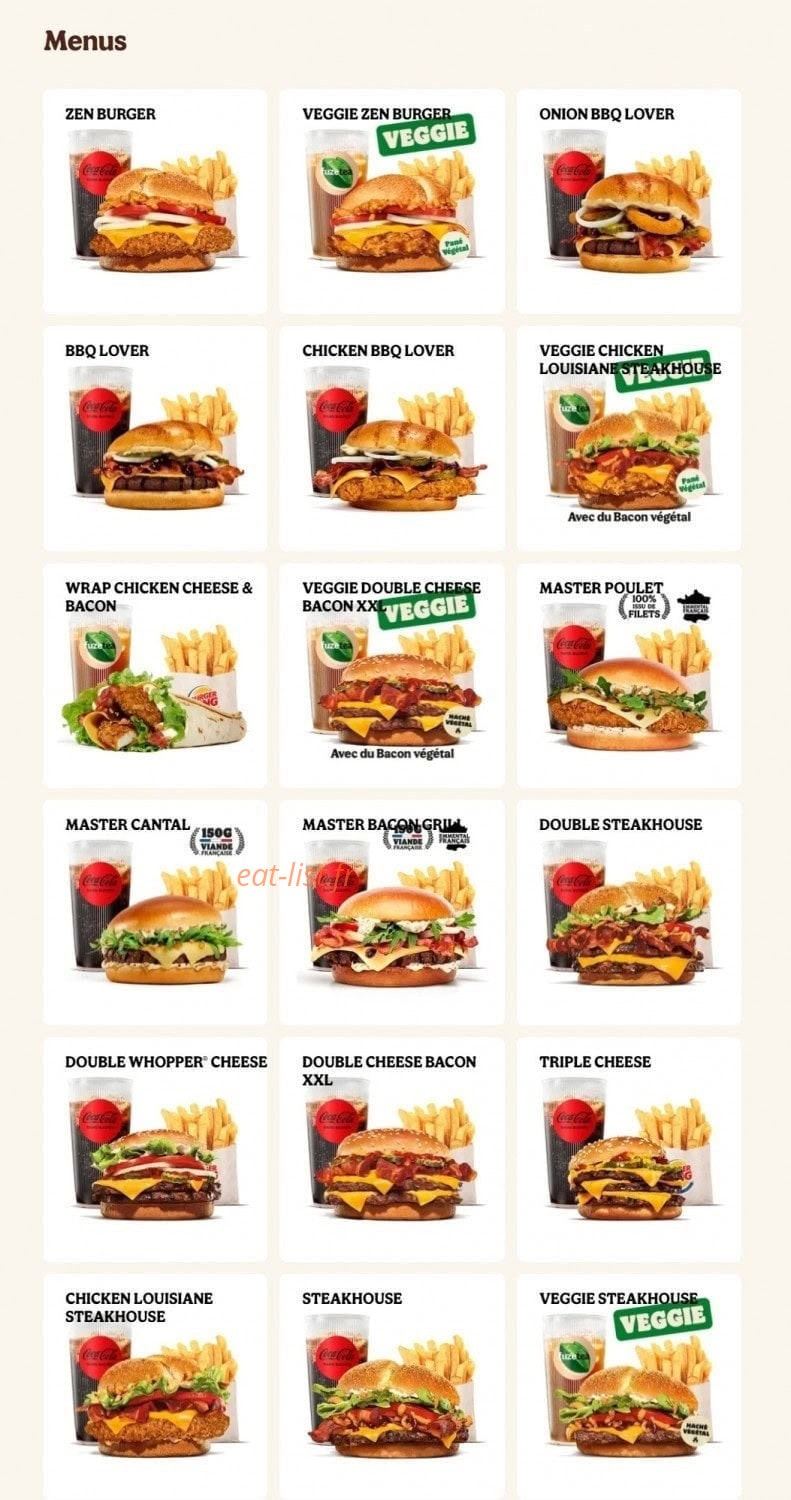 Burger King — carte page 3
