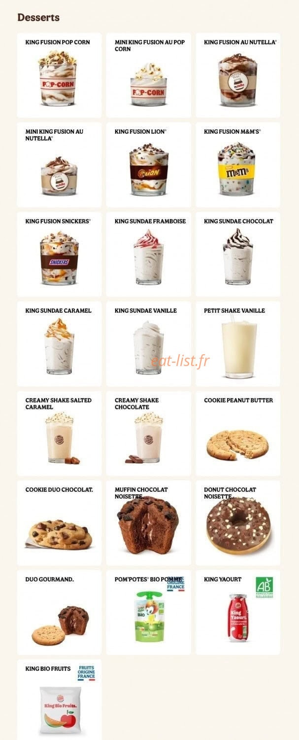 Burger King — carte page 15