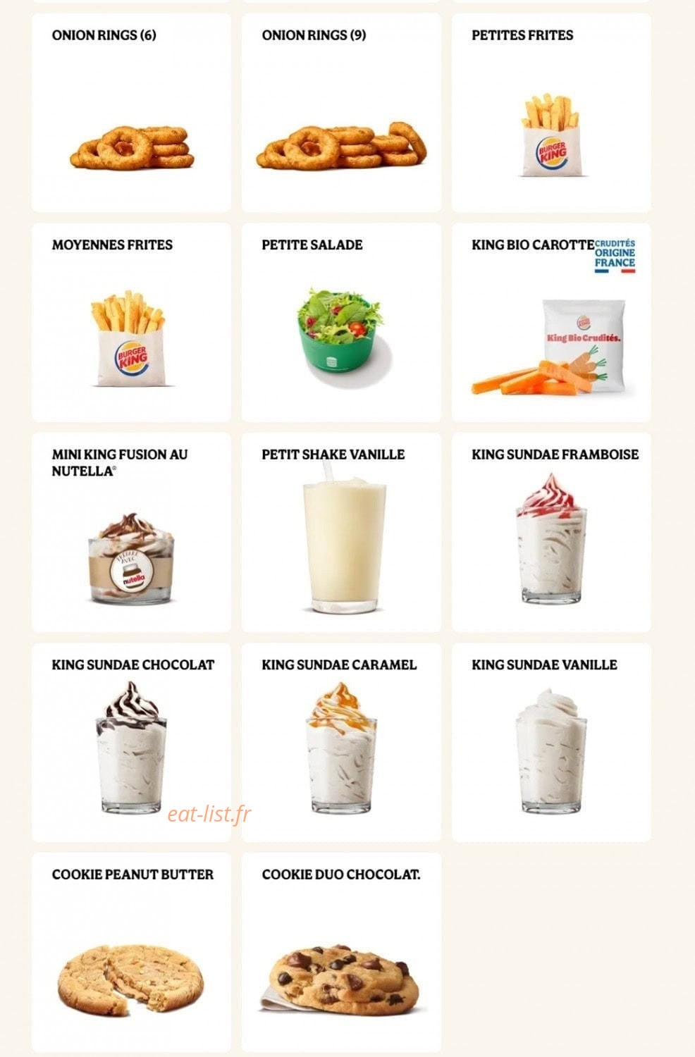 Burger King — carte page 13