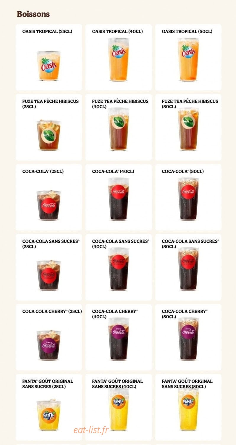 Burger King — carte page 16
