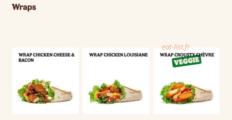 Burger King — carte page 8