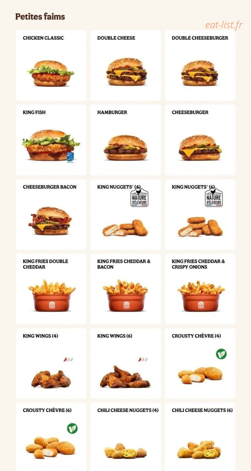 Burger King — carte page 12