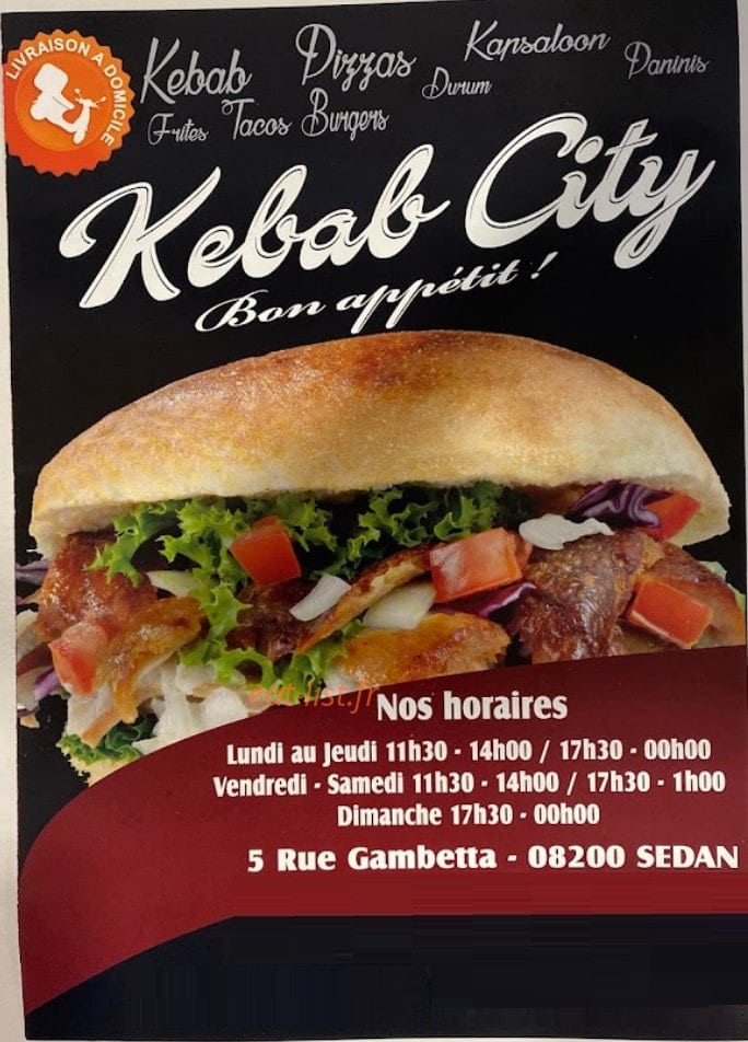 Kebab City — carte page 1