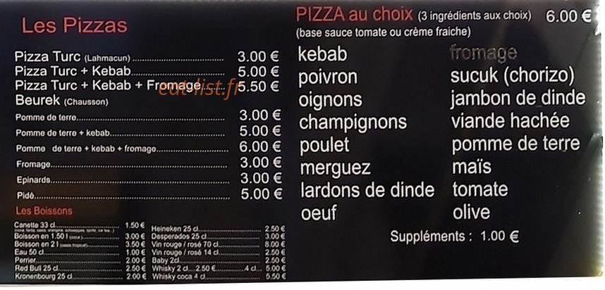 Kebab le Château — carte page 2