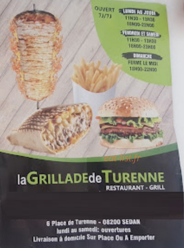 La Grillade de Turenne — carte page 1