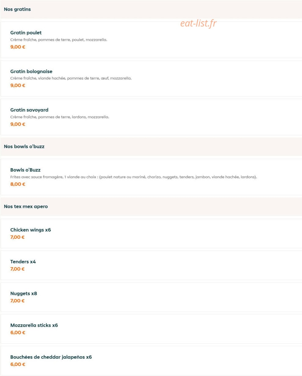 Le buzz resto — carte page 21