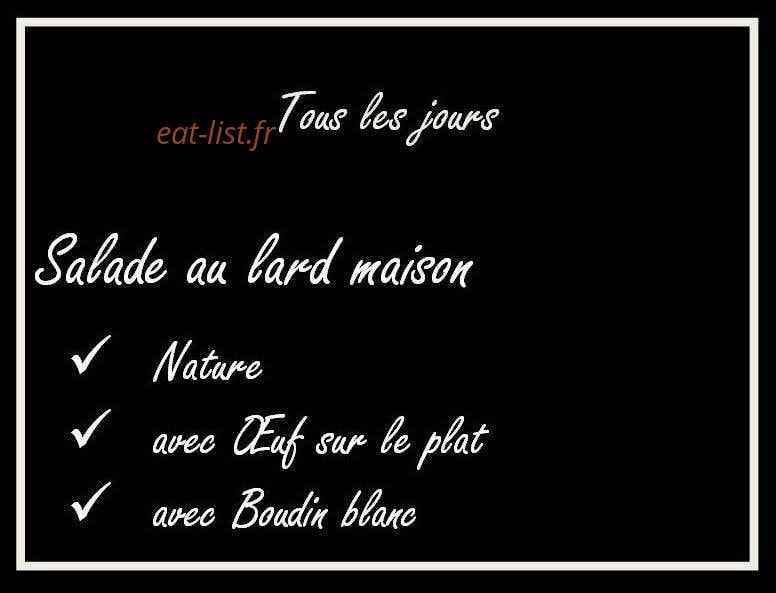 Le Central Bar — carte page 1