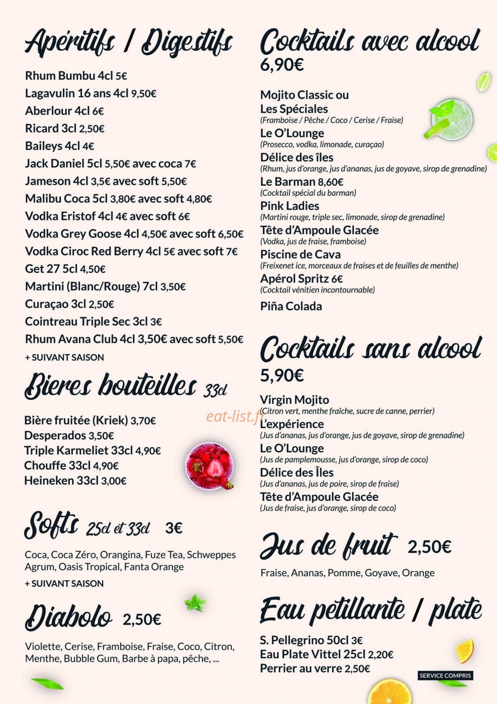 O lounge — carte page 5