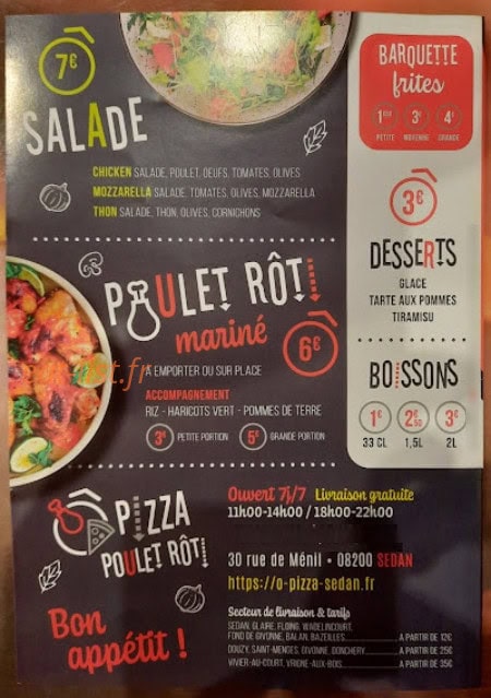 Ô Pizza — carte page 4