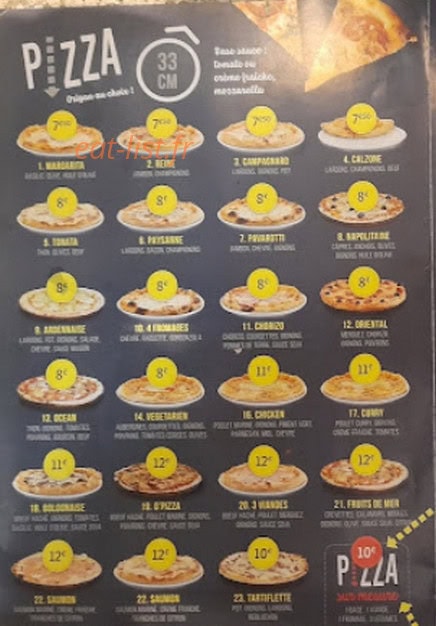 Ô Pizza — carte page 2