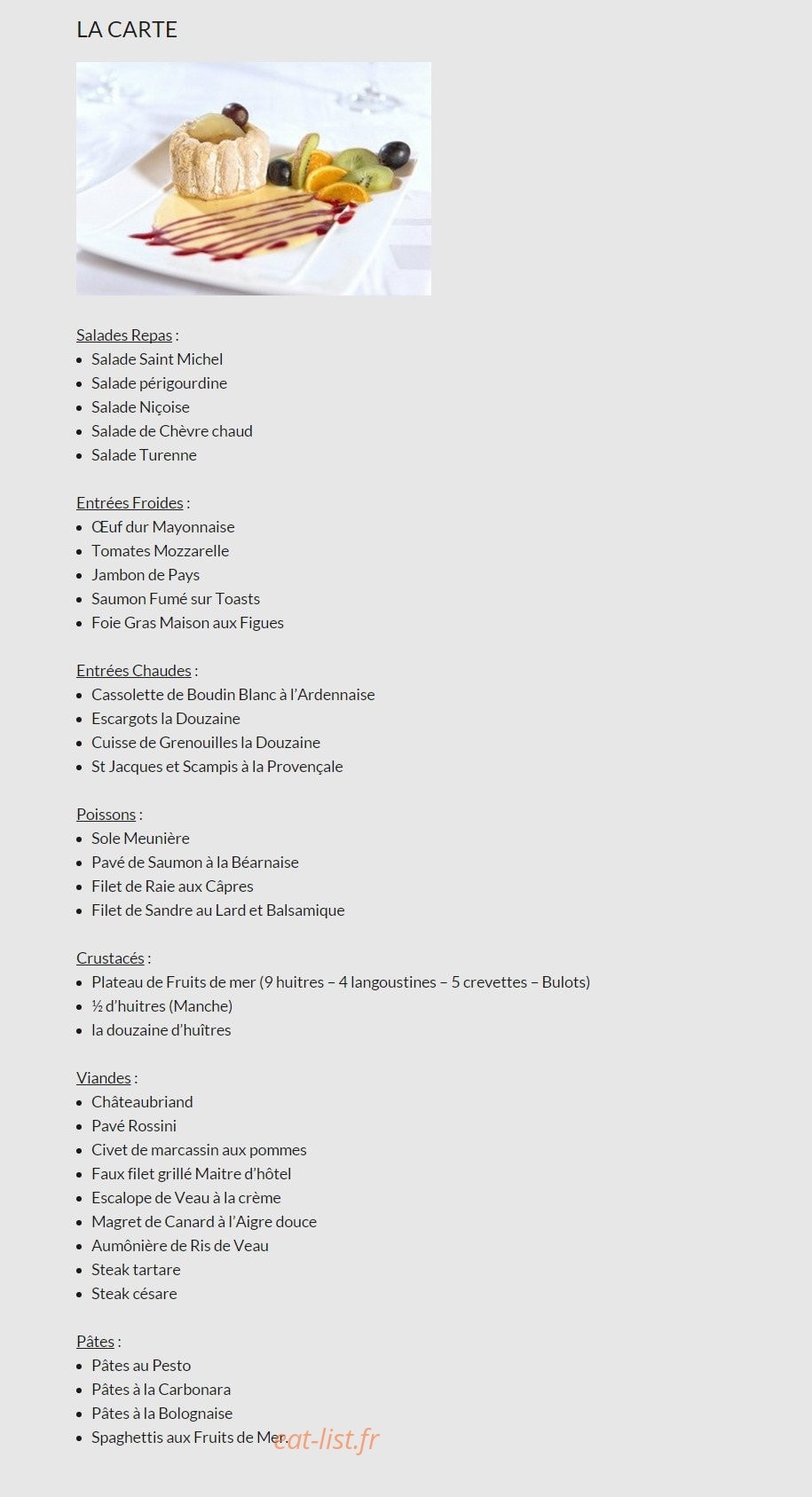 Restaurant Saint Michel — carte page 3