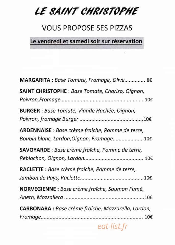 Le Saint Christophe — carte page 1