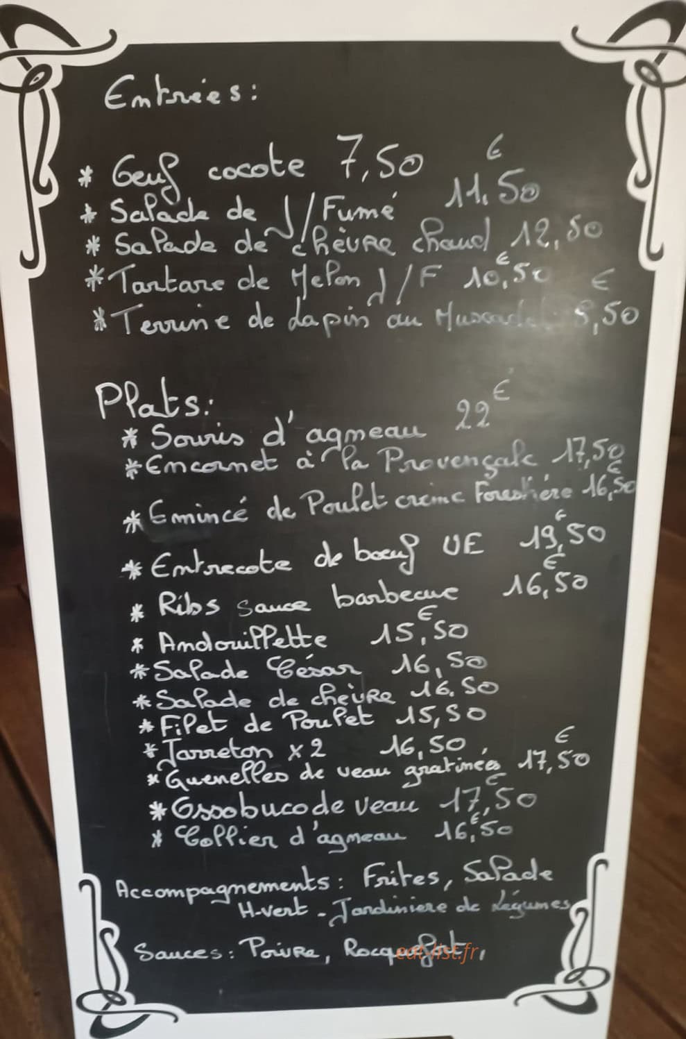 L'Auberge Du Saint Louis — carte page 1