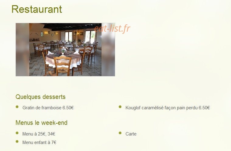 Carte et menu de Au Repos Du Lièvre à Maubert Fontaine — quelques exemples de menu