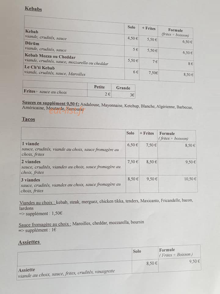 Chez Vadim — carte page 1