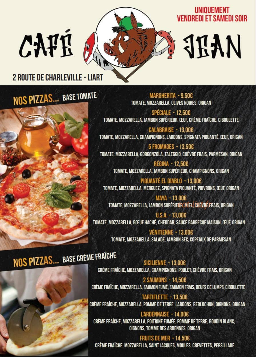 Café Jean — carte page 1