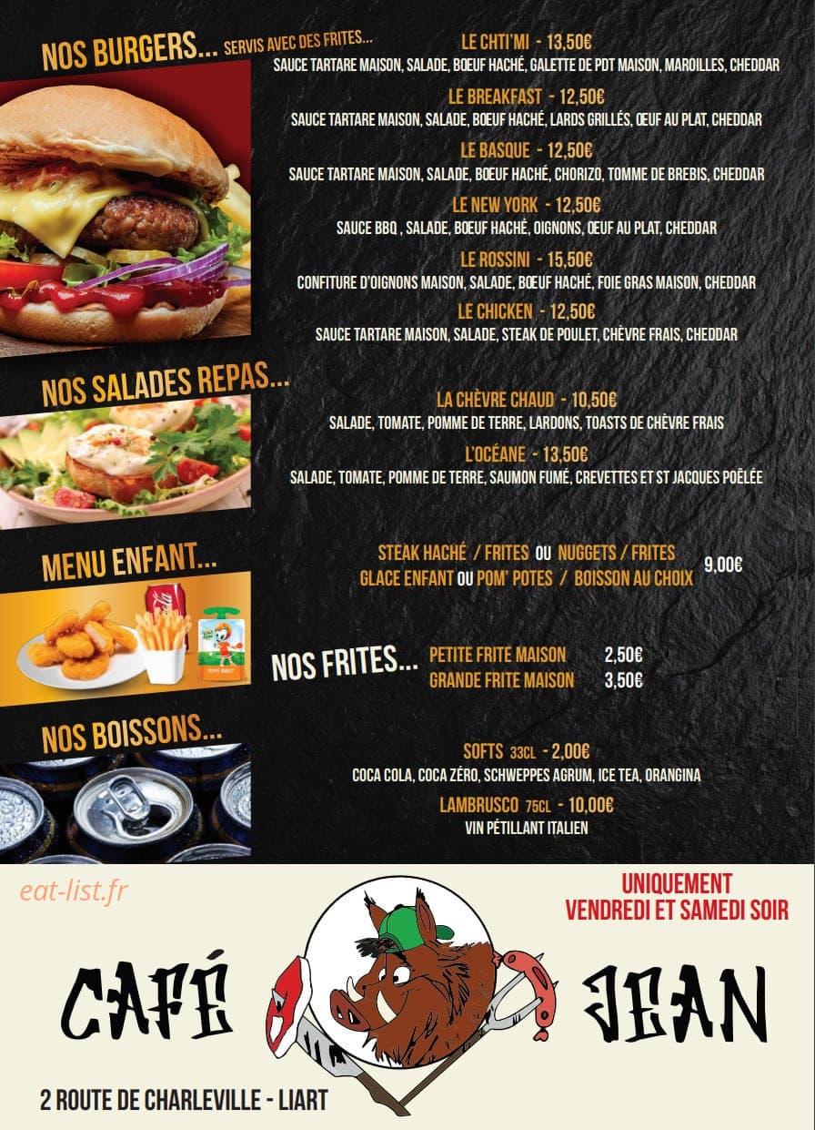 Café Jean — carte page 2