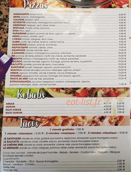 Bambino pizza — carte page 3