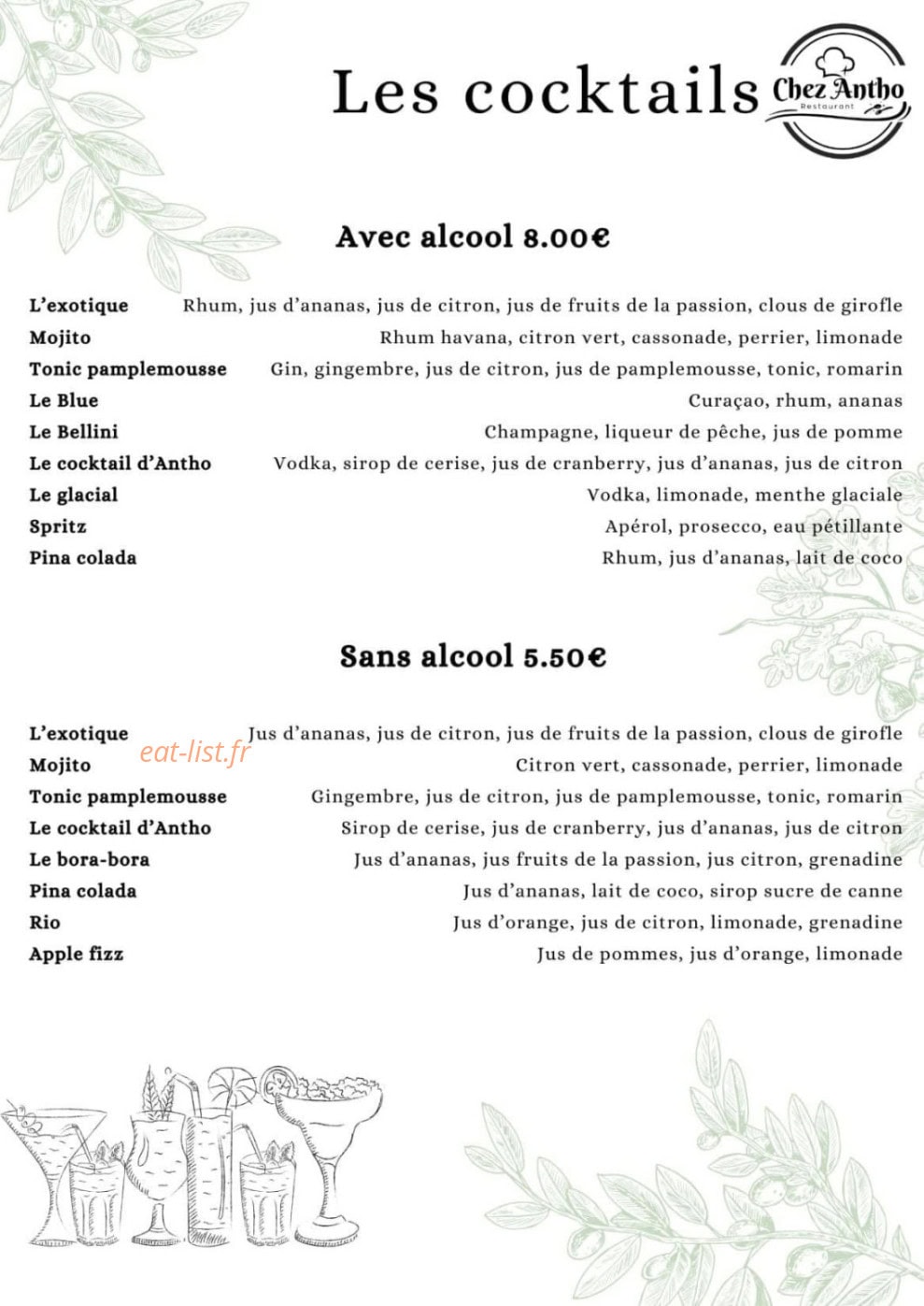 Chez Antho — carte page 9