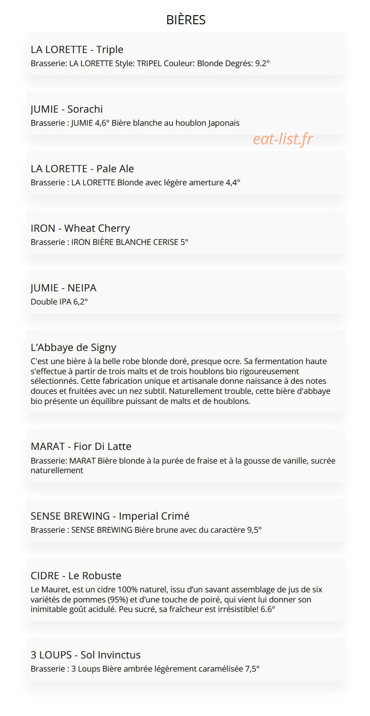La Chop’in — carte page 3