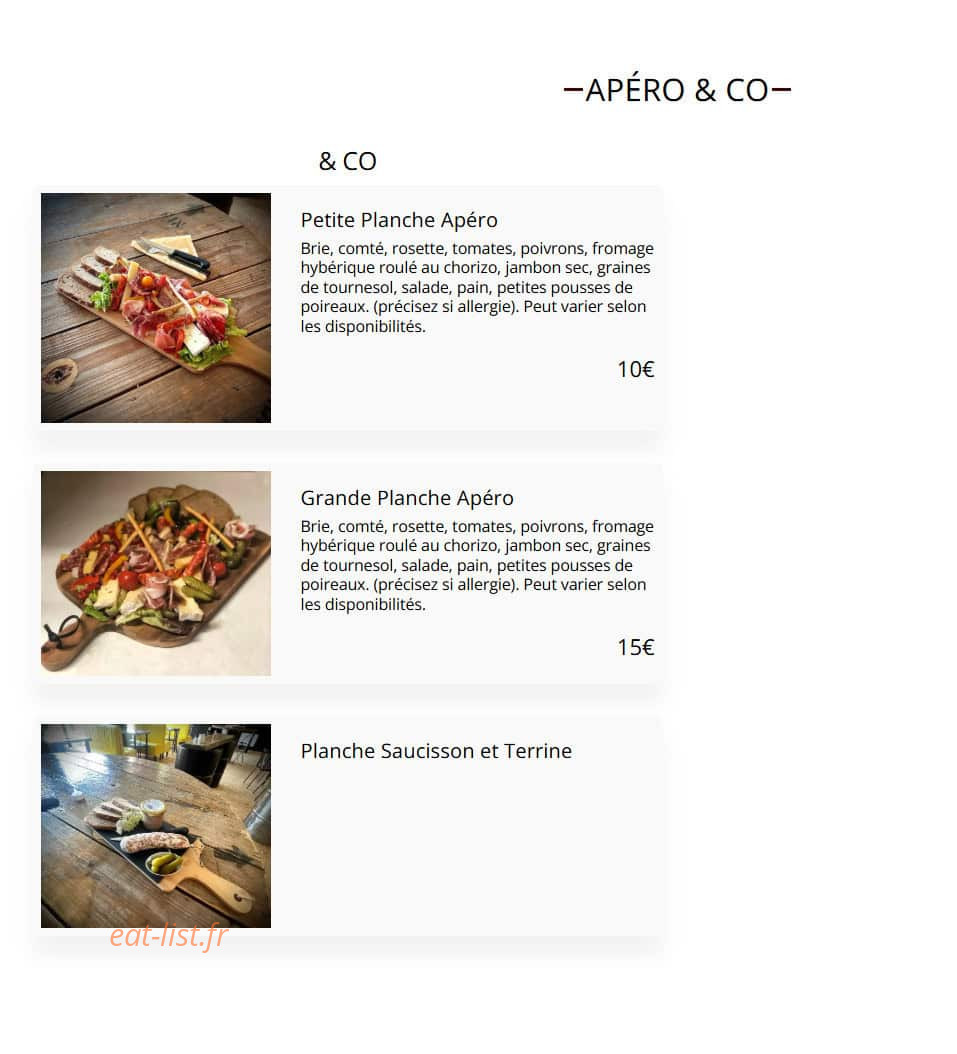 La Chop’in — carte page 5