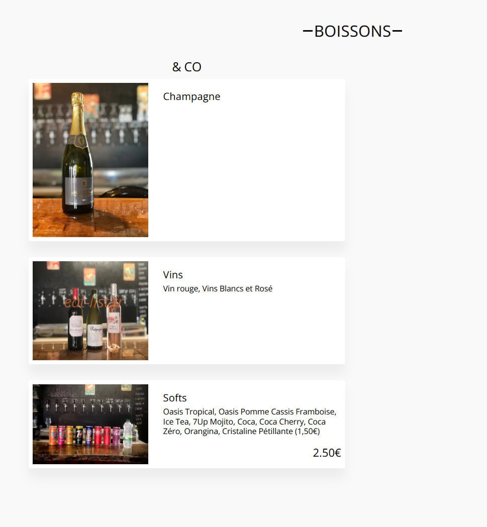 La Chop’in — carte page 4