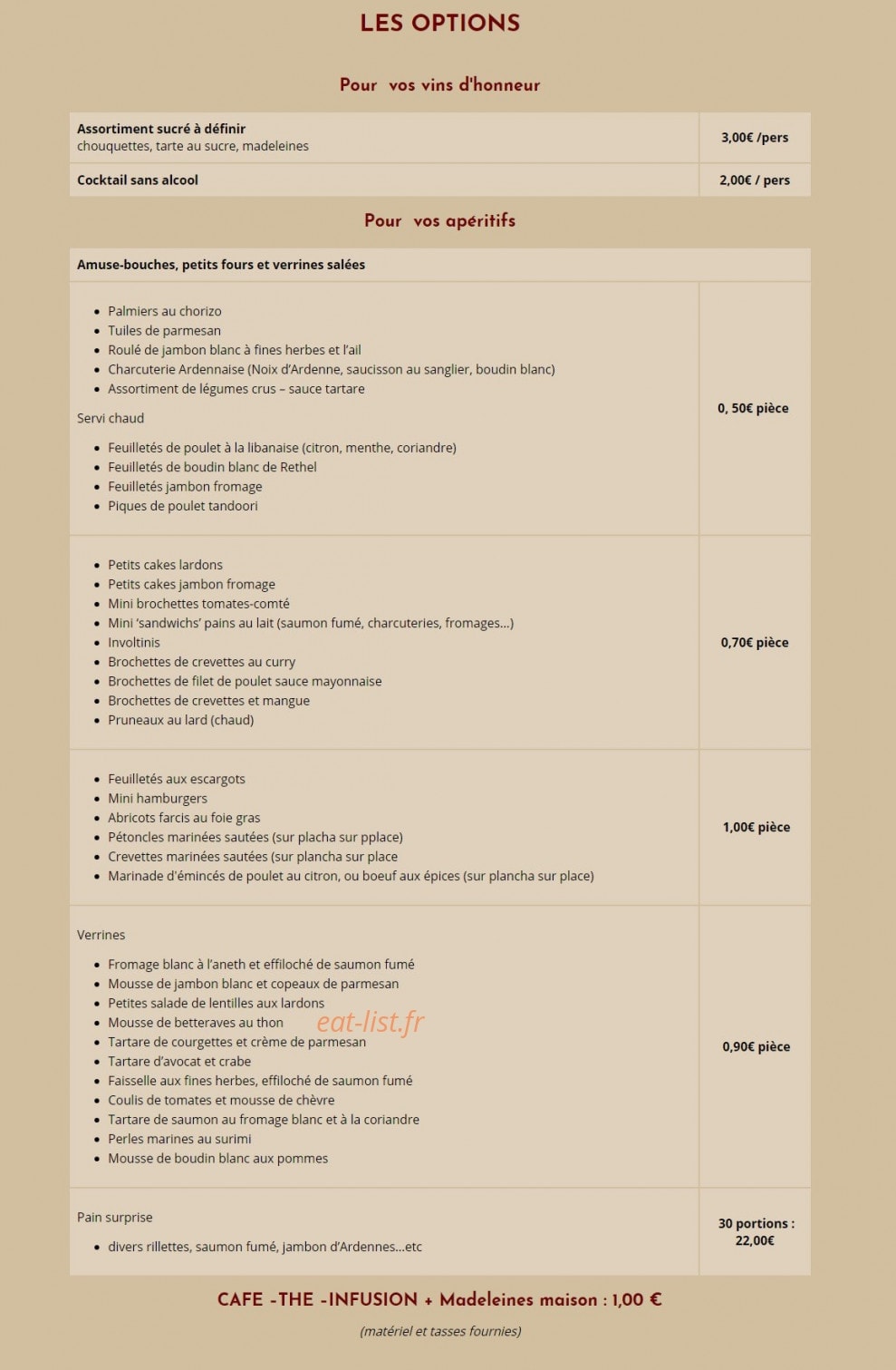 La Table de Sandorine — carte page 6