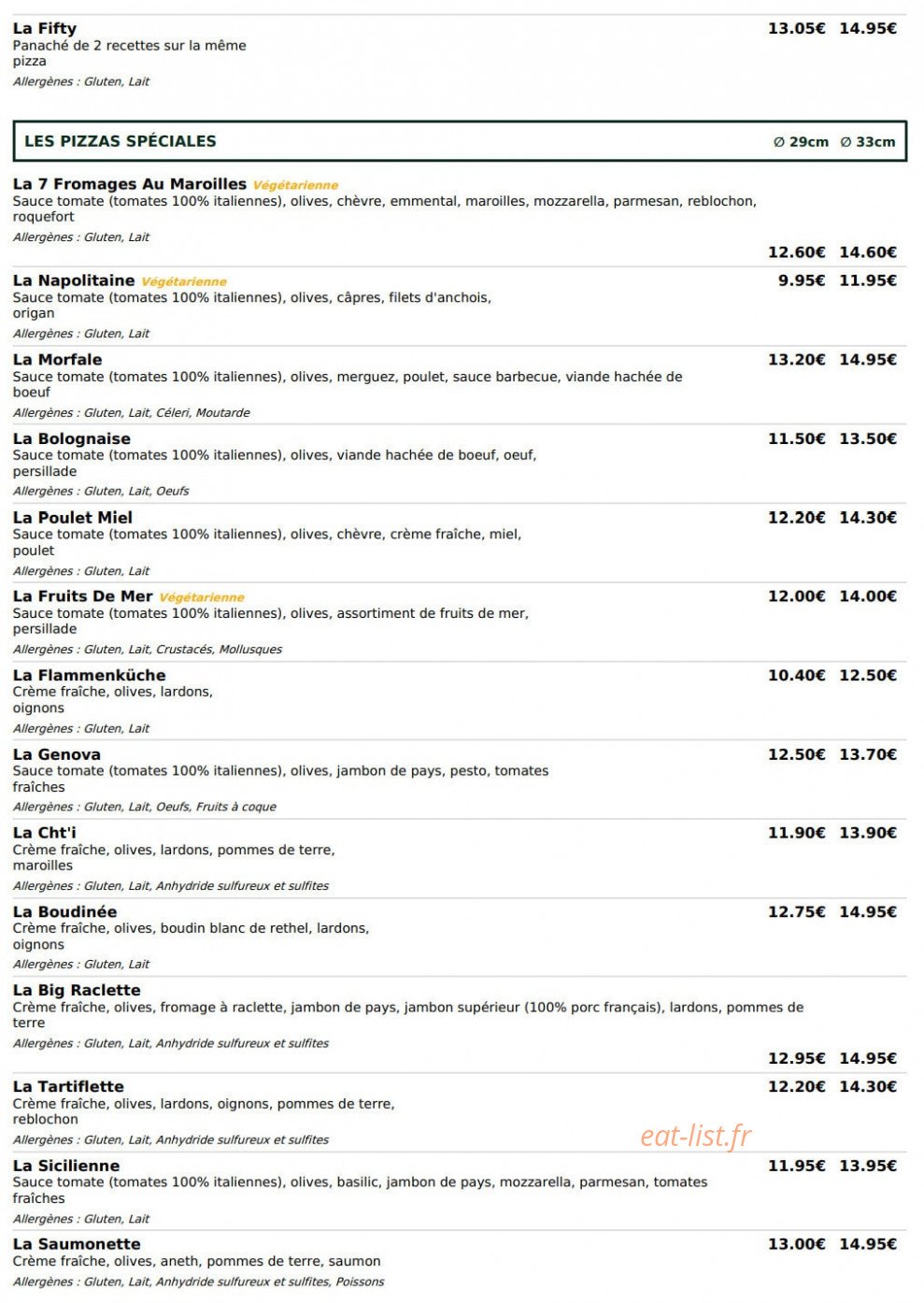 Le Kiosque à Pizzas — carte page 4