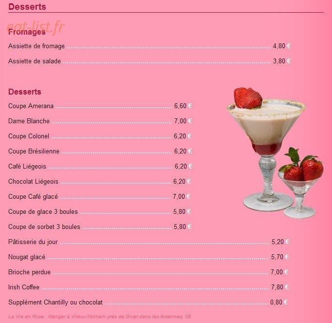 La Vie en Rose — carte page 3