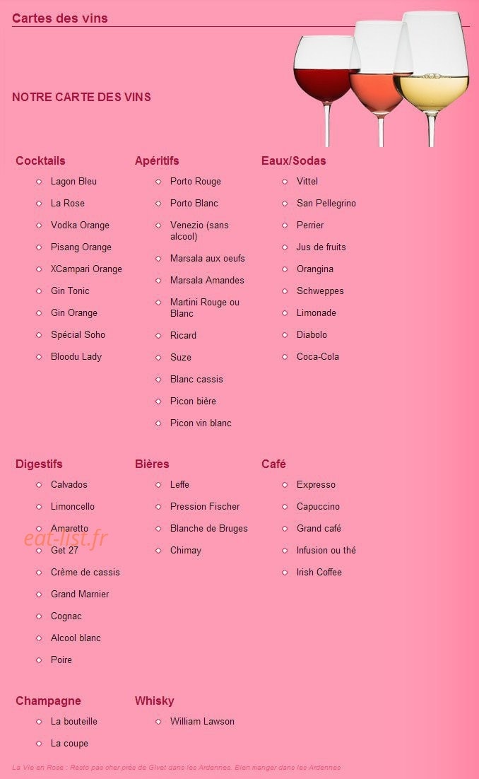 La Vie en Rose — carte page 4