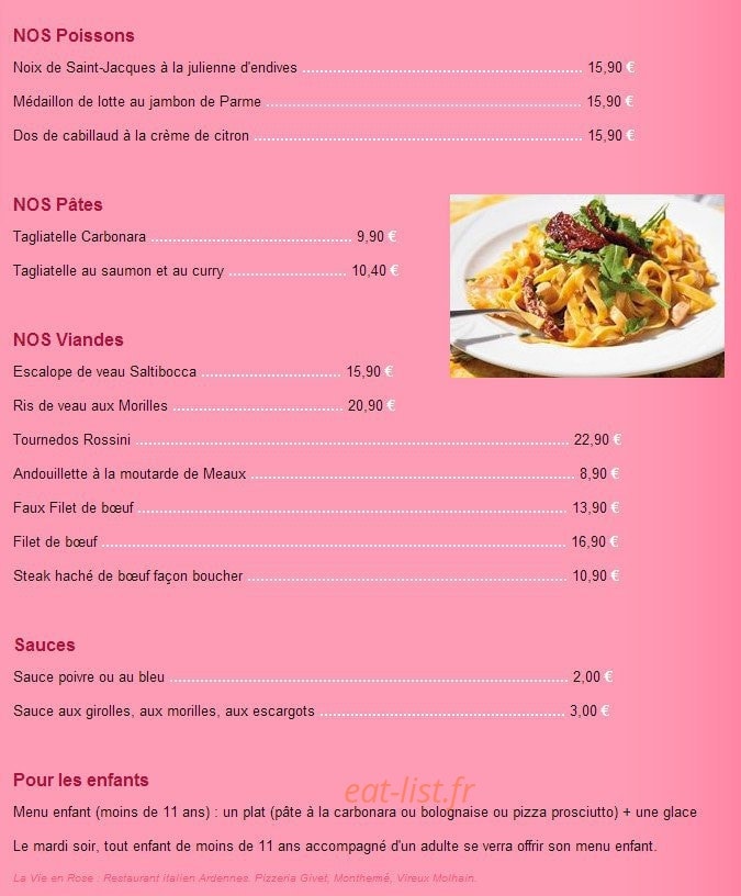 La Vie en Rose — carte page 2
