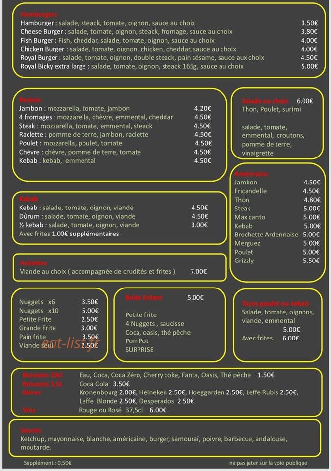 Friterie de la forge — carte page 2