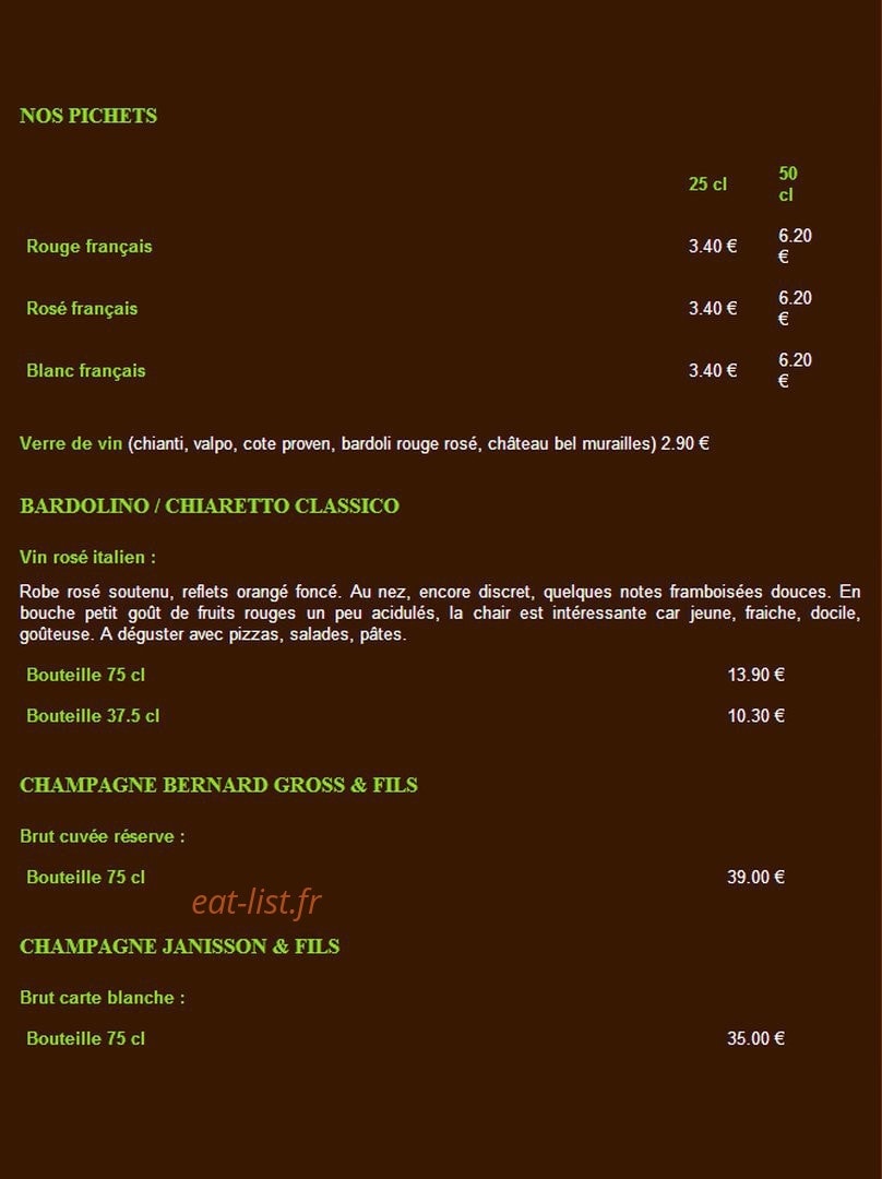 Pizz'Alex — carte page 11