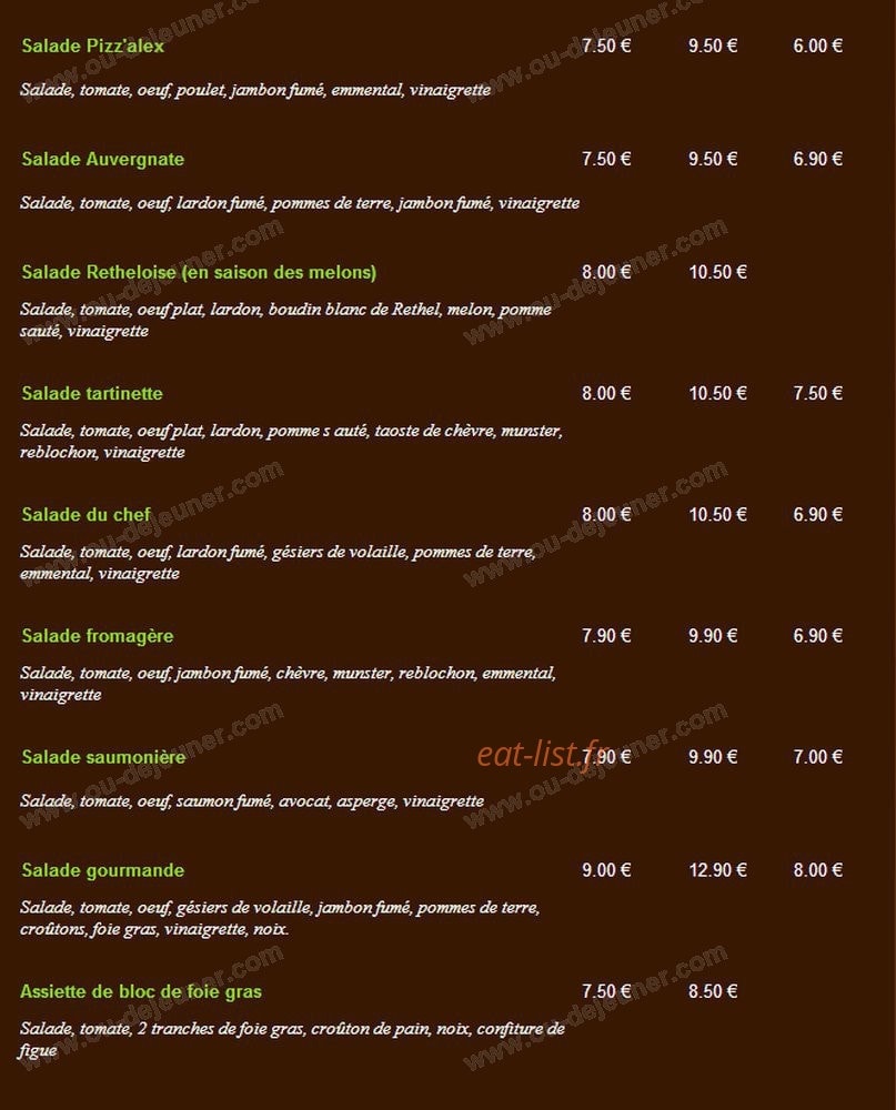 Pizz'Alex — carte page 6