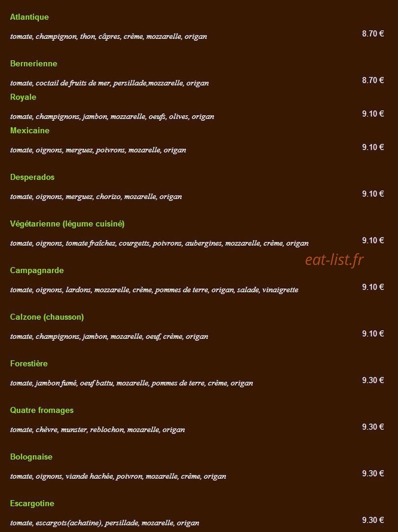 Pizz'Alex — carte page 2