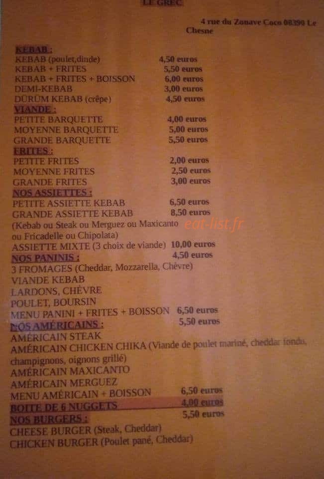 Le Grec — carte page 1