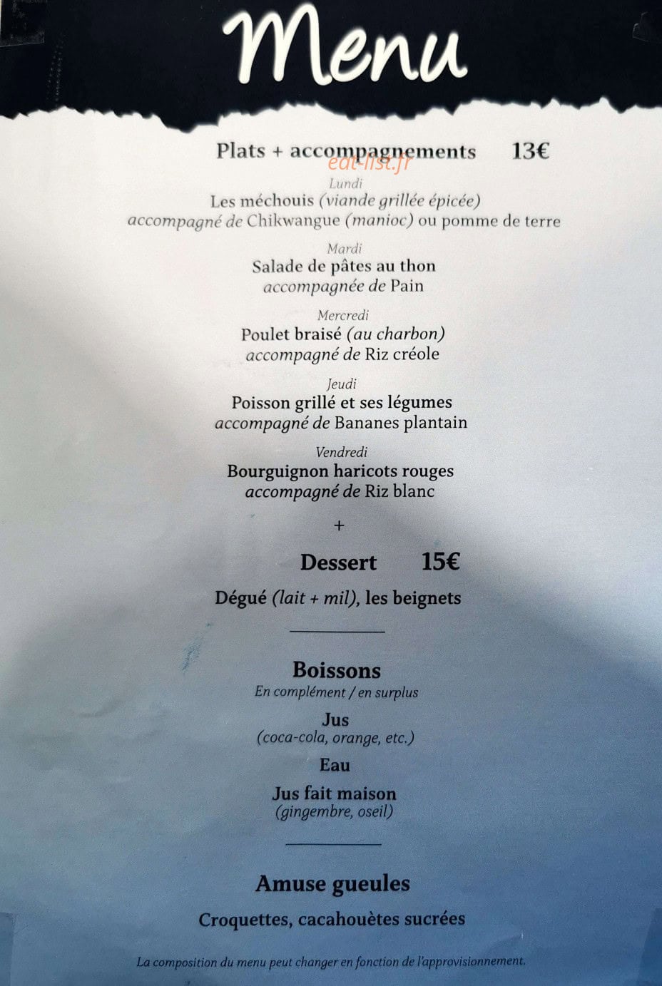 Chez P&P — carte page 2